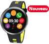 Montre connect&eacute;e avec &eacute;cran couleur tactile circulaire et capteur de rythme cardiaque